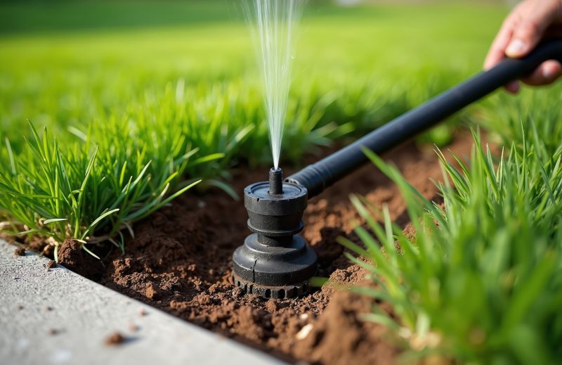 Grass Sprinkler Installation